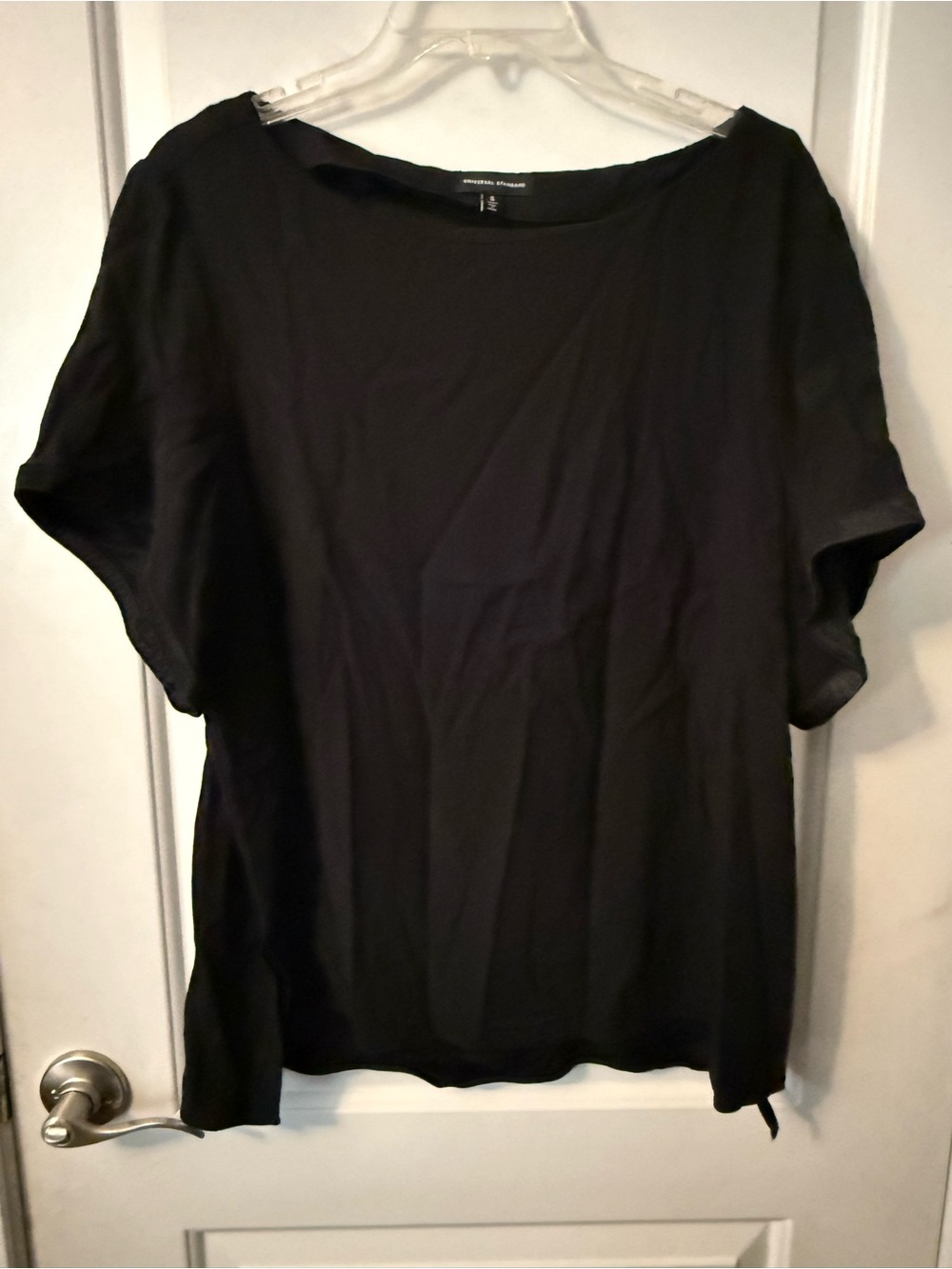 Universal Standard Black Dress Shirt w Satin Lining - EUC size S (14-16)